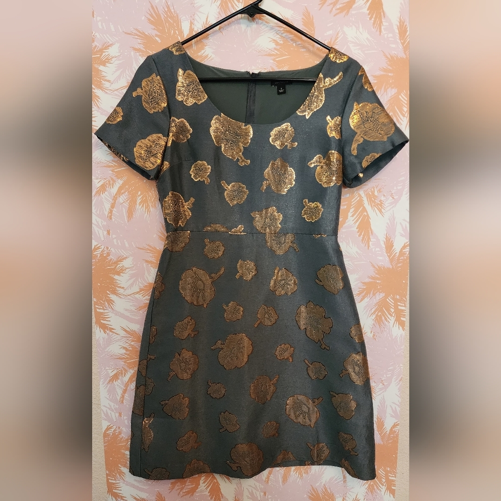 Ann Taylor Mini Dress with Gold Floral Accents